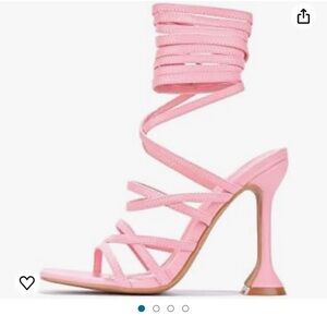Cape Robbin Jenni Sexy Stiletto Lace Up Square Open Toe High Heels